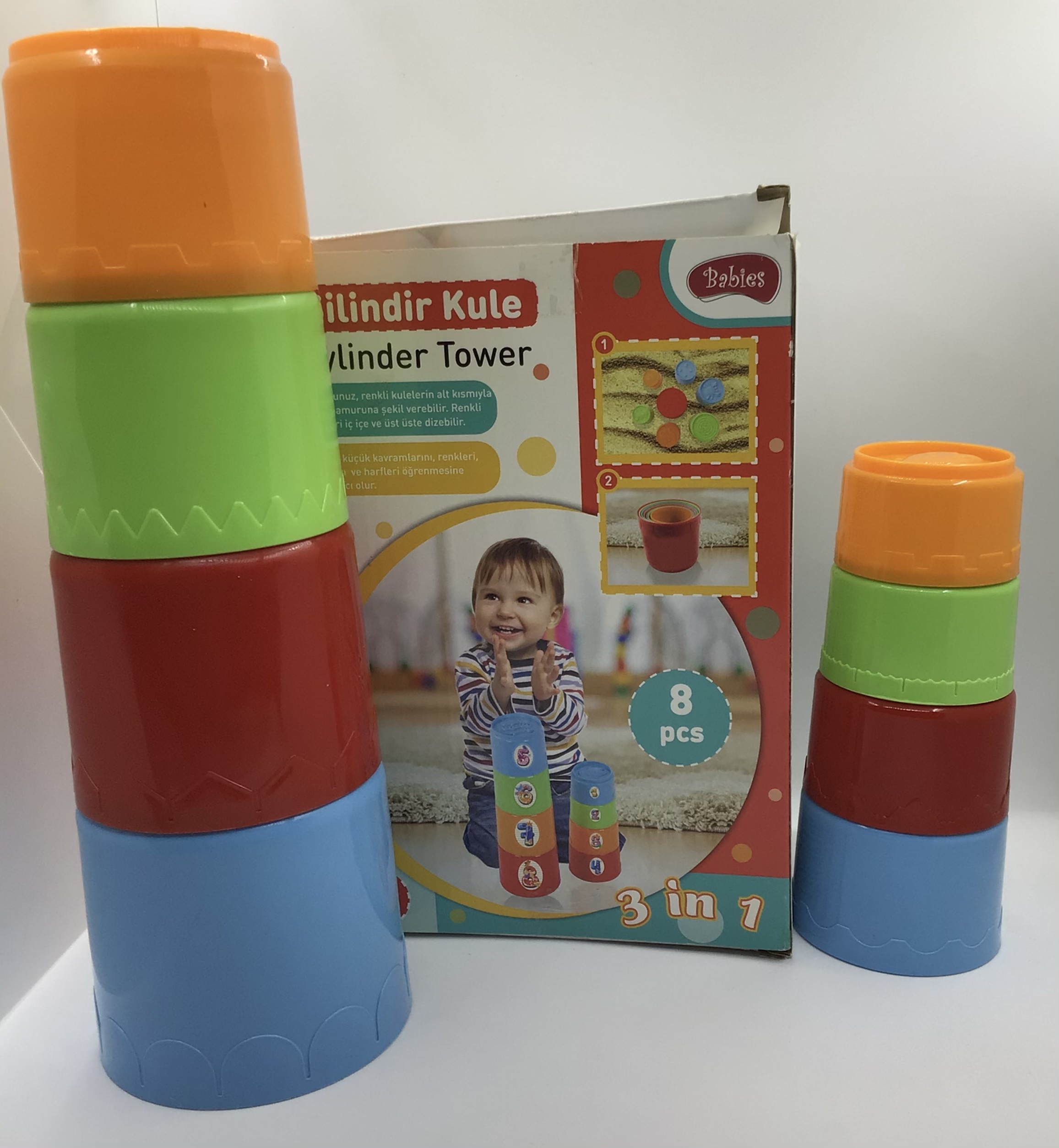 Setul de joc conține o pahare din plastic de culori diferite potrivite pentru a fi jucăria ajută la dezvoltarea motricitate ție fine simțului vizual și a logicii