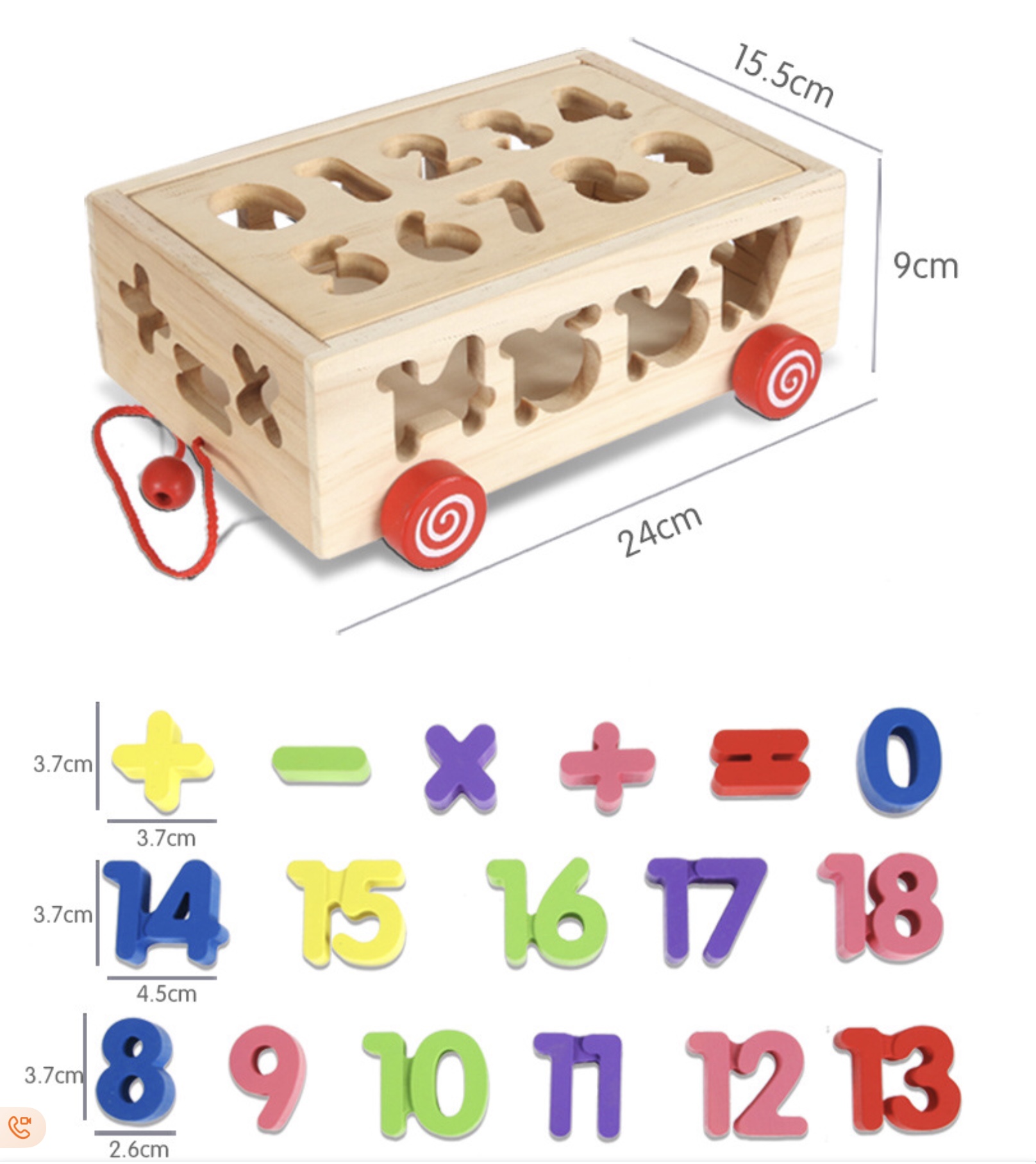 Sortator cu numere din lemn cu căsuțe aferente decupaje lor dezvoltă spiritul de asociere ale copilului cat și capacitatea de gândire