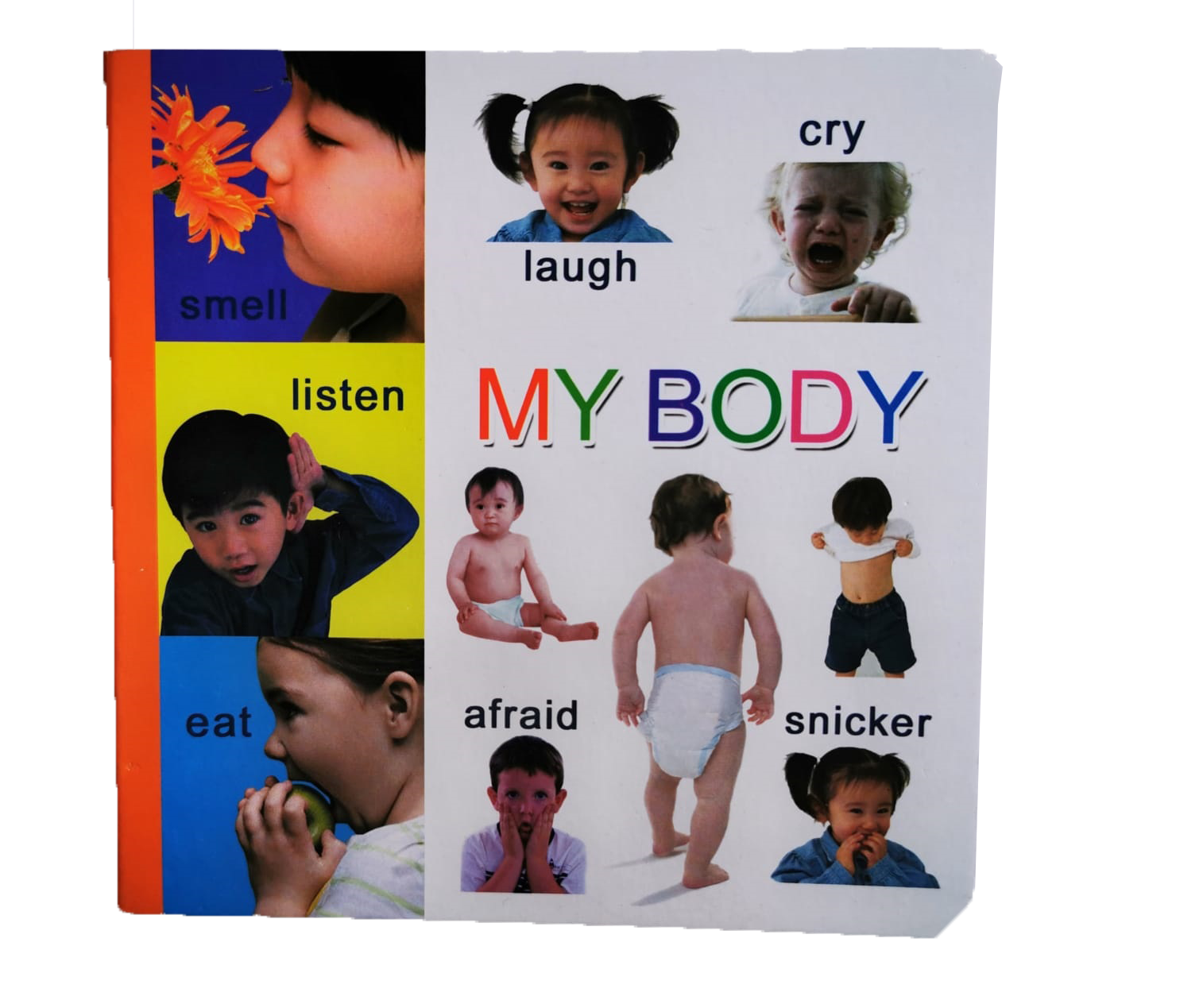 Carte din carton My body , cu aceasta carte copii pot invata despre corpul uman in limba engleza .
 