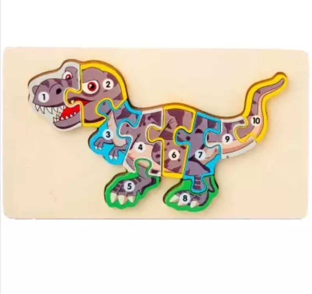 Un puzzle educativ si amuzant in forma de dinozaur cu numere.

 