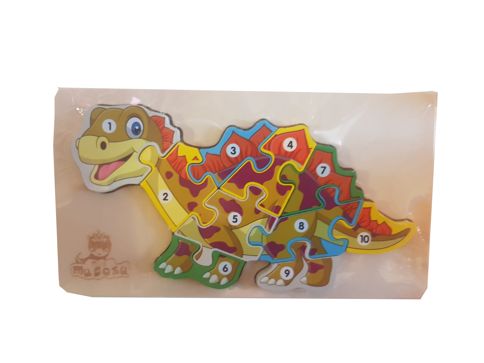 Un puzzle educativ si amuzant in forma de dinozaur cu numere.  