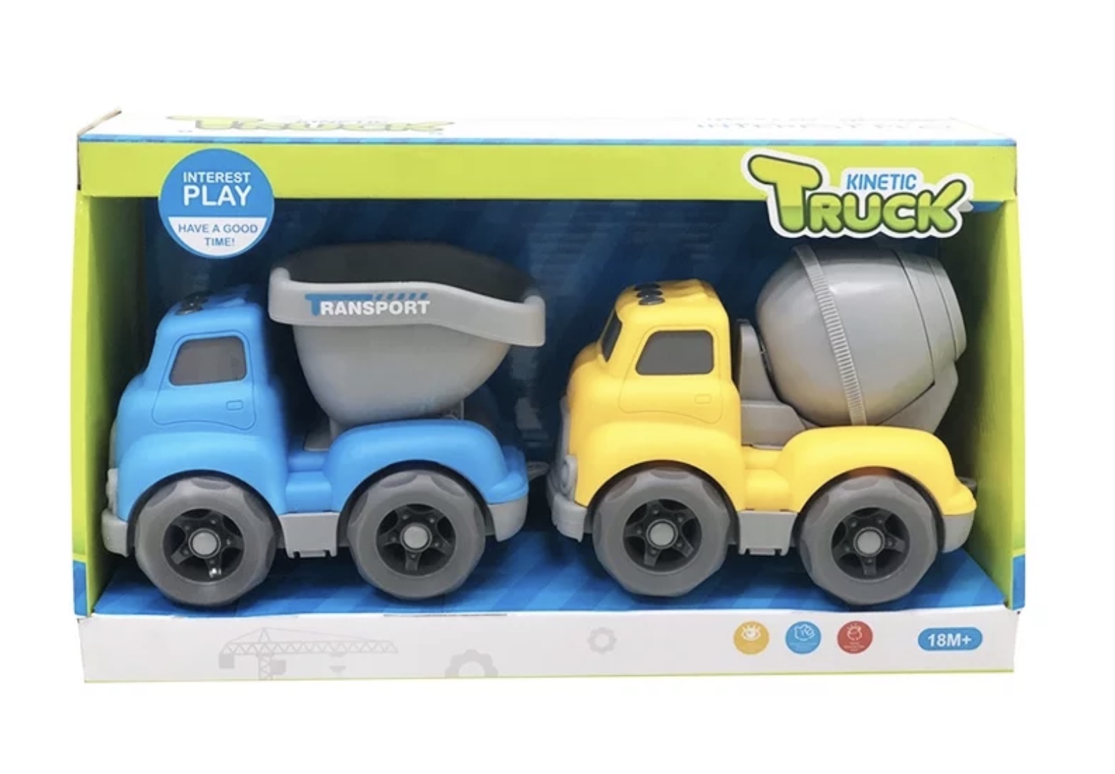 Set de mașini de transport format din două mașini din plastic de calitate pentru copii de trei ani Produsul este non toxic