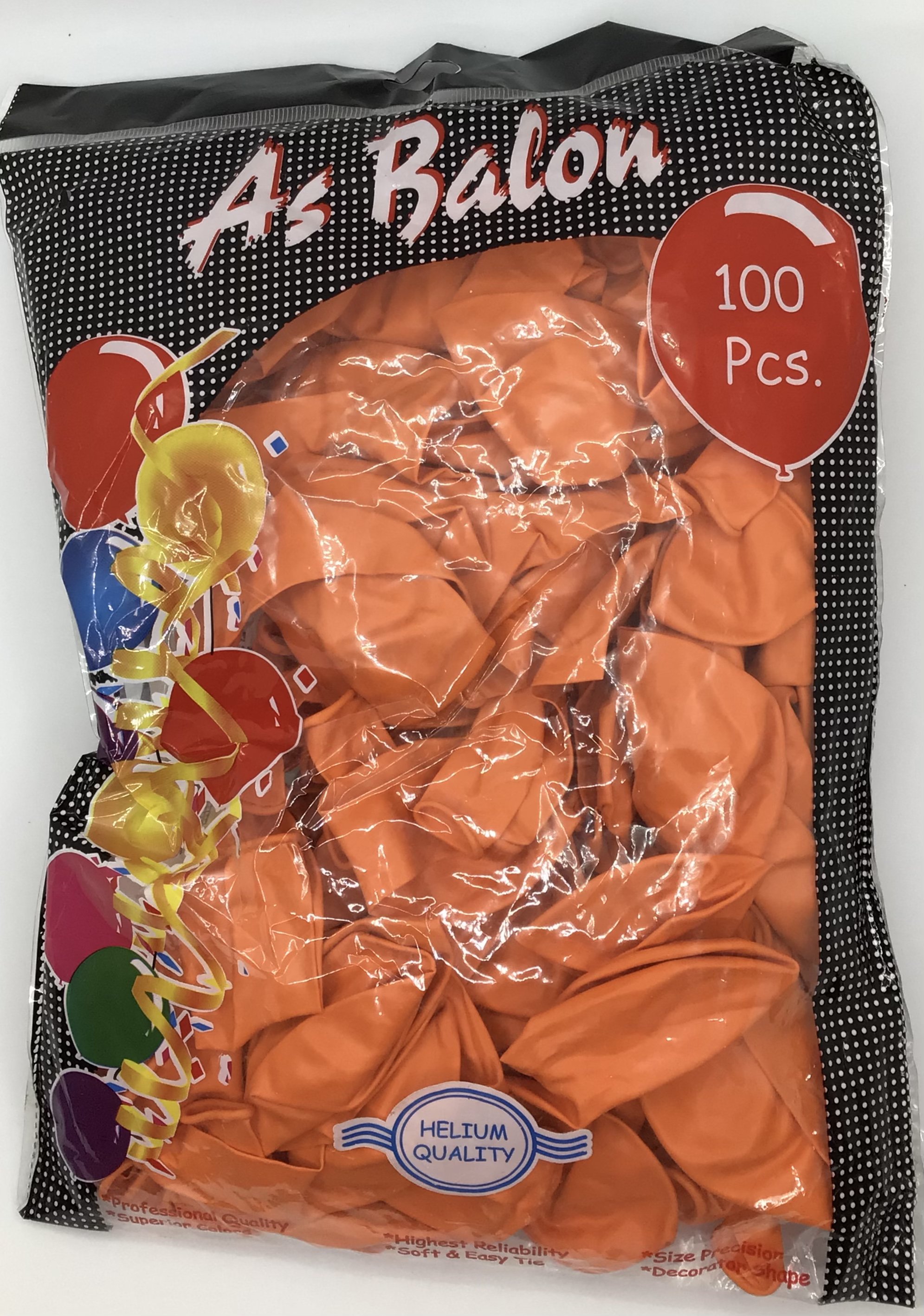 Set de baloane din latex culoare orange ambalate în pungi de 100 de bucăți ideale pentru petreceri sau pentru orice activitate distractivă