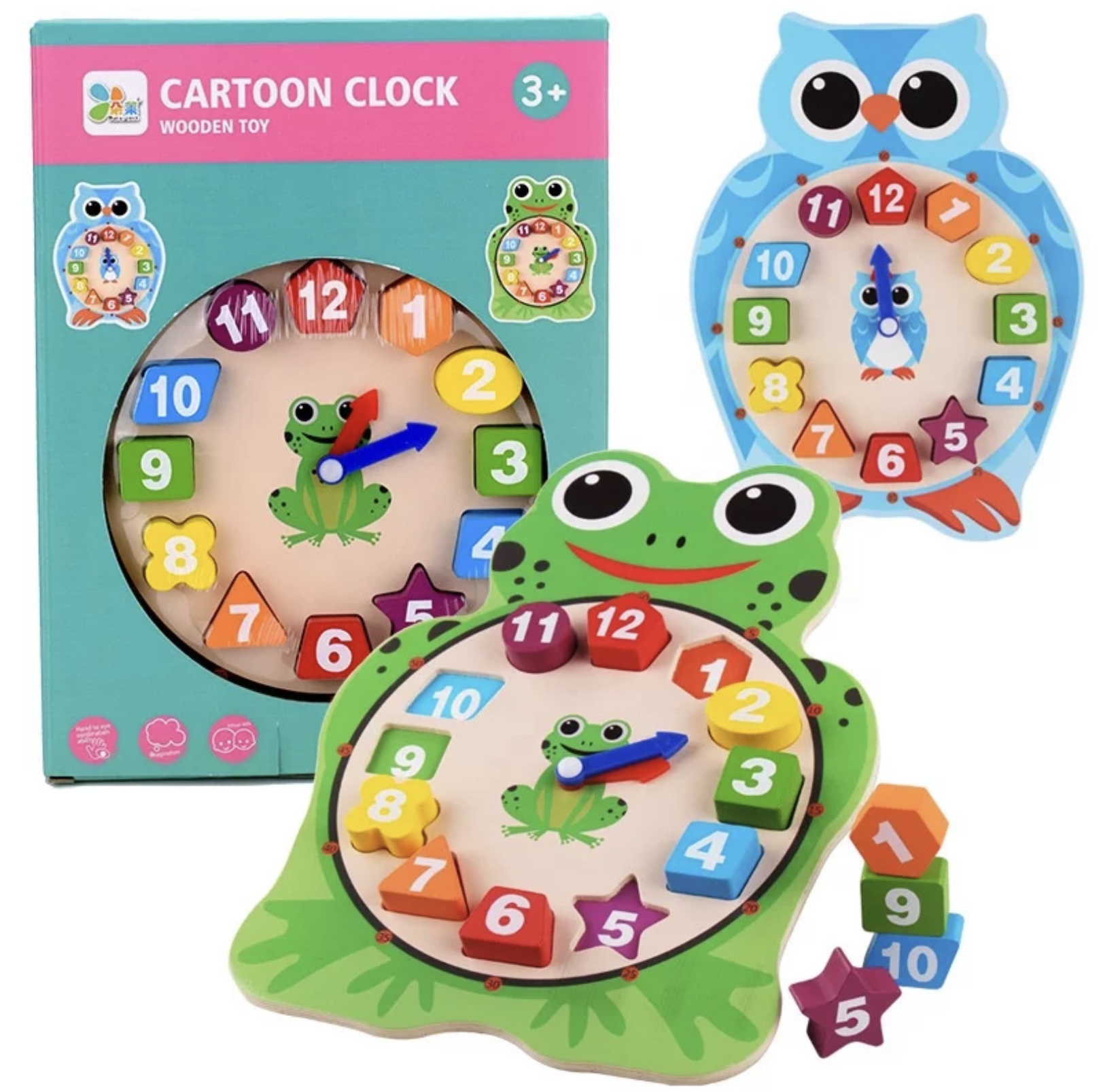 Ceasul din lemn de tip bufniță are diferite forme în funcție de preferințe este atât de colorat și vesel încât cei mici vor învăța cu plăcere cat indică ceasul