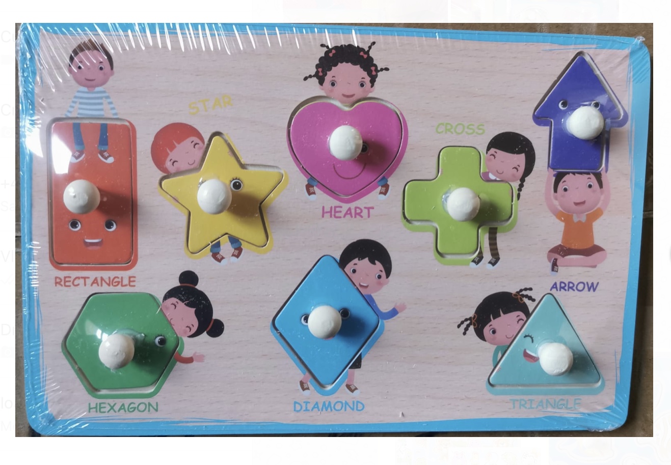 Puzzle din lemn cu butoni Care au imagini sub desene cu un joc educativ pentru copii de vârste trei ani Produsul este non toxic