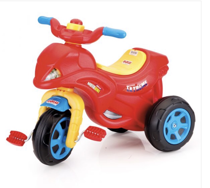 Tricicletă cu pedale pentru copii  de vârstă de trei ani este un mod ideal de a te juca cat mai distractiv este din plastic cu sonerie și e foarte rezistentă se poate spăla și se curăță foarte ușor