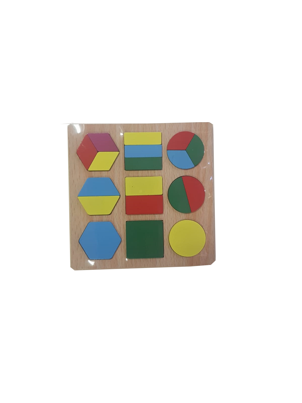Pachetul contine: Jucarie educativa puzzle din lemn Curcubeu cu piese de diferite dimensiuni, forme si culori, cu ajutorul lor cei mici dar si cei mari, pot realiza diferite forme geometrice .