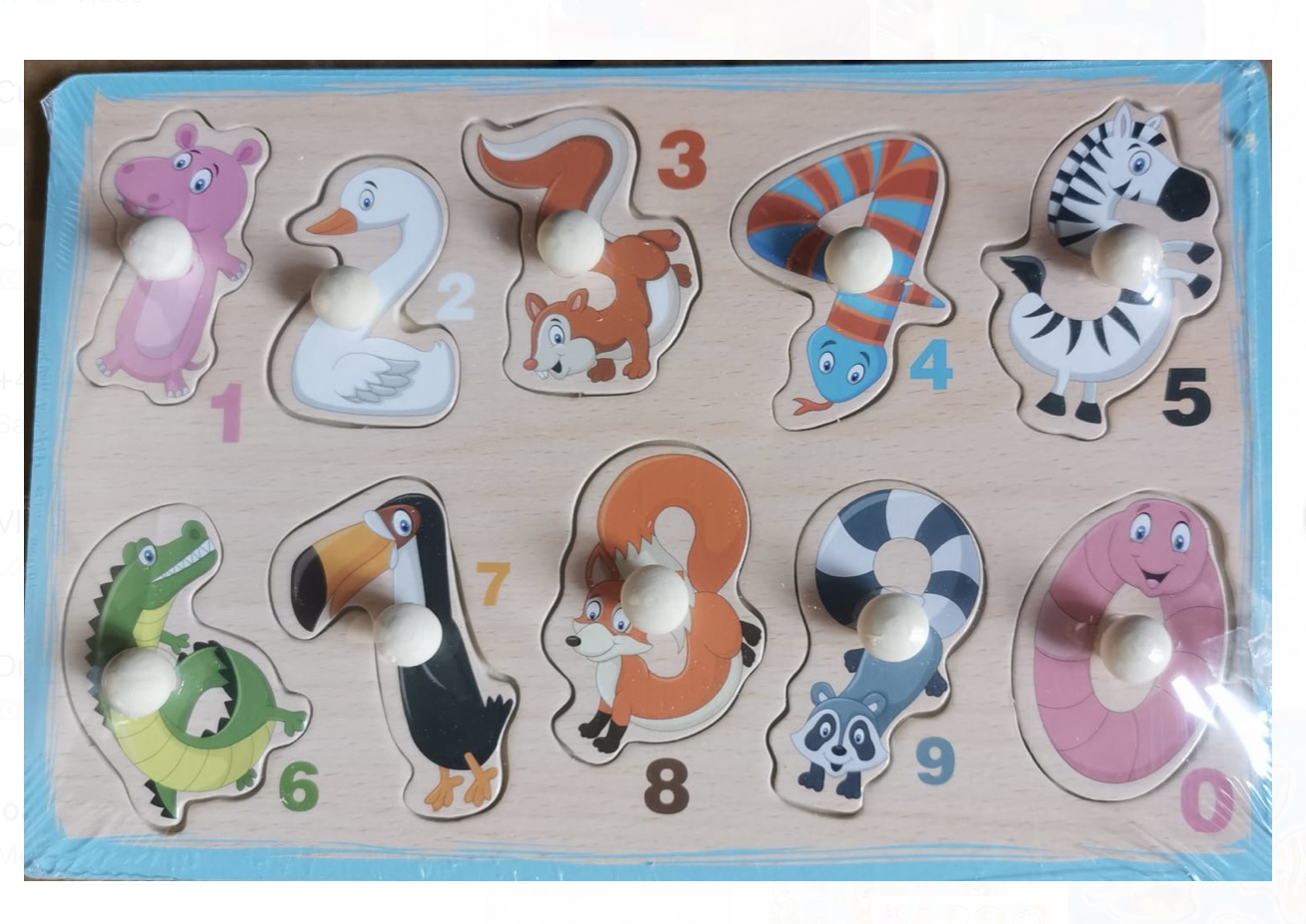 Puzzle din lemn cu butoni cu diverse activități creative pentru dezvoltarea intelectului și a imaginației jocuri cuprinde jocul numerelor și cu animăluțe