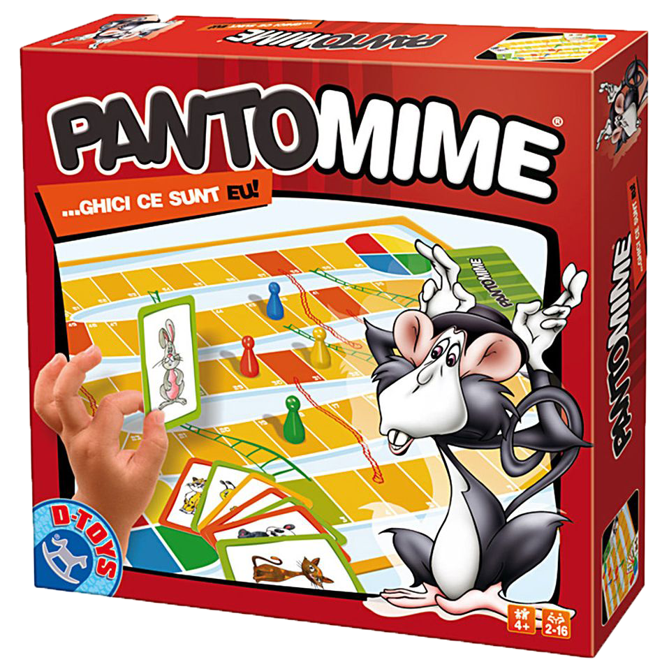 Jocul colectiv PANTOMIME este pentru 4-16 jucatori si dezvolta capacitatea de exprimare prin gesturi si mimica, creativitatea, abilitatile artistice si sociale ale copiilor si stimuleaza spiritul de echipa.

 